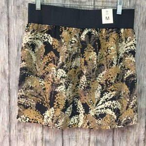 NWTAGS Gap mini skirt floral medium gray brown